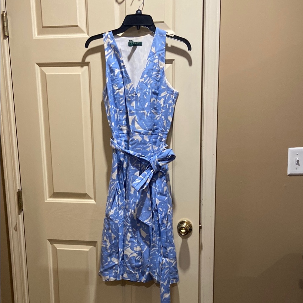 Blue Floral Sleeveless Dress